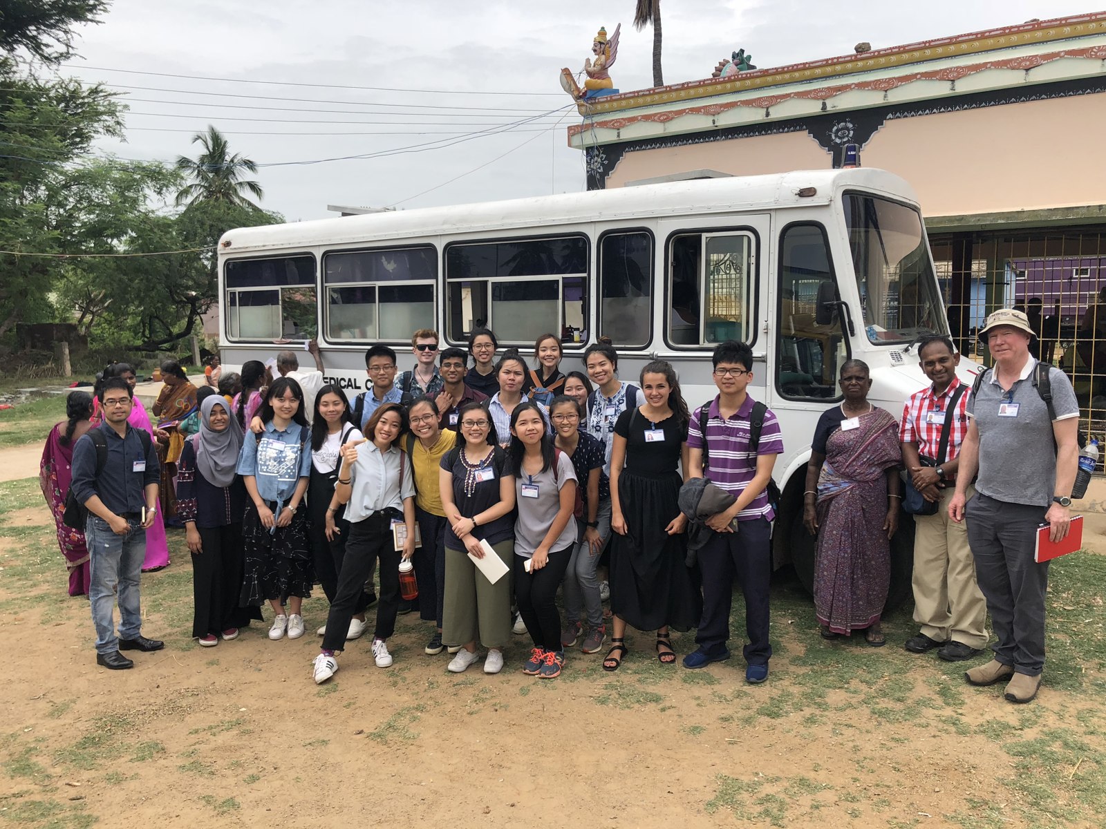 Dr. Emilie Vos with fellow students at Christian Medical College, India
