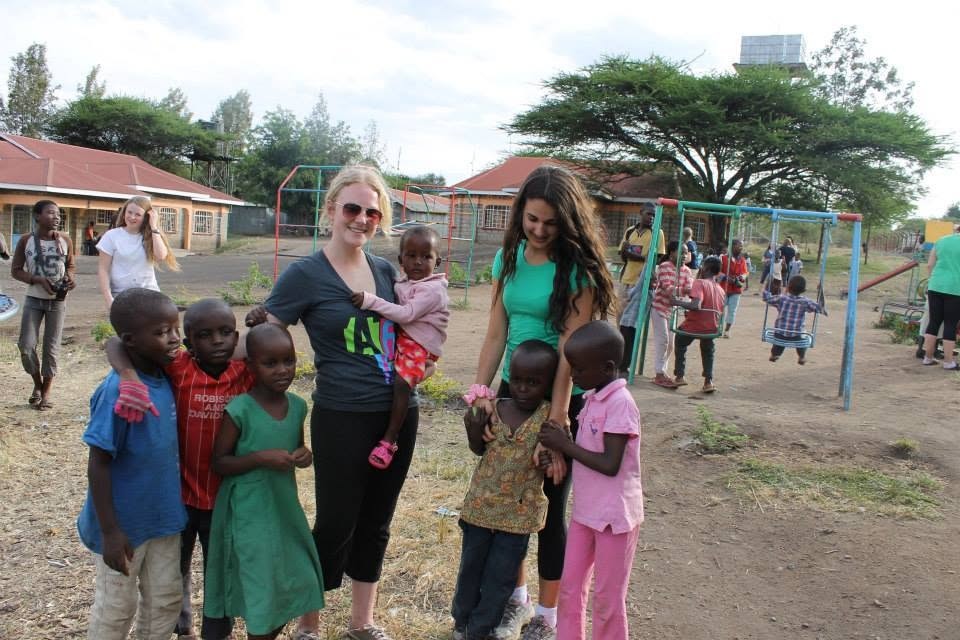Dr. Emilie Vos at the Mully Children's Foundation playground, Kenya